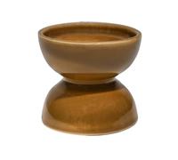 Ivyline Bowen Pillar Candle Holder in Fawn with Stable Base - Modern Elegant Home Decoration - H9 x D9 cm