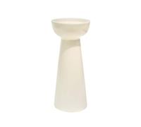 Ivyline Bowen Pillar Candle Holder in Linen with Stable Base - Modern Elegant Home Decoration - H22 x D9 cm