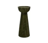 Ivyline Bowen Pillar Candle Holder in Moss with Stable Base - Modern Elegant Home Decoration - H22 x D9 cm