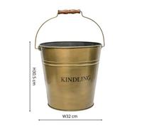 Ivyline Brass Kindling Bucket Diam 30Cm