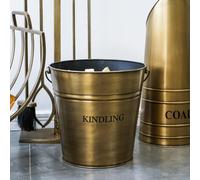 Ivyline Brass Kindling Bucket H30.5Cm W30.5Cm | Matching Log Storage Available | Matching Companion Set | Premium Quality in Metallics Ivyline Metallics