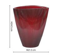 Ivyline Burgundy Ribbed Vase H24.5Cm W21.5Cm