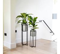 Ivyline Calla Planter Stand Black/Pewter, H58cm x D22cm in Silver Ivyline Silver