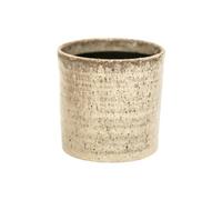 Ivyline Chambray Reactive Rustic Planter in Ivory - Lightweight and Stylish - Durable Decorative Round Indoor Flower Houseplant Pot - H11cm x D10cm