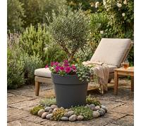 Ivyline Cleo Plant Pot D60cm Anthracite With Wheels in Black Ivyline Black