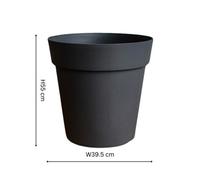Ivyline Cleo Planter D40Cm Anthracite With Wheels