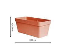 Ivyline Cleo Rectangle Flower Box D60Cm Terracotta With Wheels
