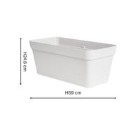 Ivyline Cleo Rectangle Flower Box D60Cm White With Wheels