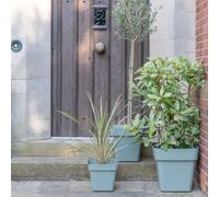 Ivyline Cleo Square Planter D40cm Sage With Wheels in Green Ivyline Green