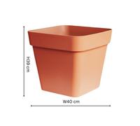Ivyline Cleo Square Planter D40Cm Terracotta With Wheels