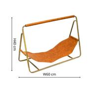 Ivyline Contemporary Antique Brass With Hanging Leather Log Holder