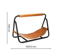 Ivyline Contemporary Black With Hanging Leather Kindling Holder