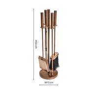 Ivyline Copper Fireside Companion Set Round H50Cm W15Cm