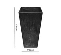 Ivyline Ella Vase - Artstone - L35 X W35 X H70 Cm - Black