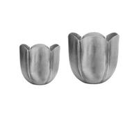 Ivyline Eva Tulip Planter (Set Of 2) - Metal- L18 X W18 X H17 Cm - Silver