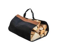 Ivyline Fabric Log Bag Black with Faux Leather