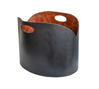 Ivyline Black Faux Leather Log Bucket H30cm W40cm