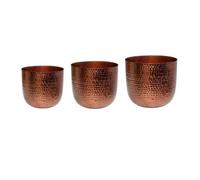 Ivyline Felix Hammered Planter (Set Of 3) - Metal - Bronze