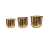 Ivyline Felix Hammered Planter (Set Of 3) - Metal - Gold