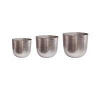 Ivyline Felix Hammered Planter (Set Of 3) - Metal - Silver