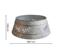 Ivyline Galvanised Cut Out Mistletoe Tree Skirt D67Cm H25Cm