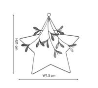 Ivyline Galvanised Star Mistletoe Wreath W31Cm