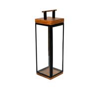 Ivyline Grace Tall Lantern - Acacia Wood/Metal - L20xW20xH58 cm Natural/Black in Black Ivyline Black