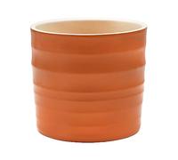 Ivyline Hadleigh Matte Finish Planter in Amber - Premium Quality and Waterproof - Stylish Textured Indoor Ceramic Plant Flower Pot - H17.5cm x D20cm