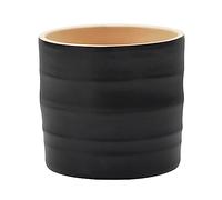 Ivyline Hadleigh Matte Finish Planter in Charcoal - Premium Quality & Waterproof - Stylish Textured Indoor Ceramic Plant Flower Pot - H13cm x D14cm