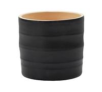 Ivyline Hadleigh Matte Finish Planter in Charcoal - Premium Quality & Waterproof - Stylish Textured Indoor Ceramic Plant Flower Pot - H15cm x D17cm