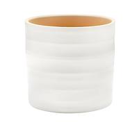 Ivyline Hadleigh Matte Finish Planter in White - Premium Quality and Waterproof - Stylish Textured Indoor Ceramic Plant Flower Pot - H15cm x D17cm