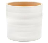 Ivyline Hadleigh Matte Finish Planter in White - Premium Quality and Waterproof - Stylish Textured Indoor Ceramic Plant Flower Pot - H17.5cm x D20cm
