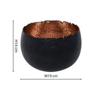 Ivyline Hammered Bowl Black/copper 19Cm