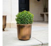 Ivyline Hampton Copper Metal Planter - UV Stable, Frost Resistant & Stylish - Decorative Lightweight Rust Proof Outdoor Flower Pot - H28cm x W27.5cm