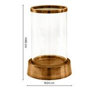 Ivyline Hampton Hurricane Lantern In Antique Brass H40Cm W24Cm