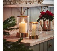 Ivyline Hampton Hurricane Lantern in Antique Brass H40cm W24cm in Metallics Ivyline Metallics