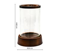 Ivyline Hampton Hurricane Lantern In Copper H40Cm W24Cm