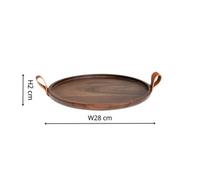 Ivyline Harvey Walnut Wooden Candle Plate D28Cm