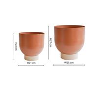 Ivyline Indoor Austin Dual Rubarb Metal Planters Set Of 2 Extra Large