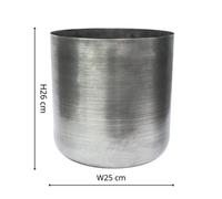 Ivyline Indoor Chelsea Pewter Planter H26Cm D25Cm