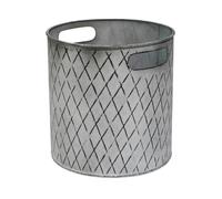 Ivyline Indoor Christmas Tree Bucket Zinc H28cm W28cm, Silver