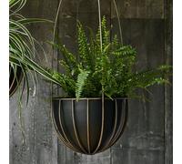 Ivyline Indoor Kensington Brass Tall Hanging Planter H60cm x D24cm in Metallics Ivyline Metallics