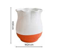 Ivyline Indoor Moreton Ivory Scalloped Vase H30Cm Premium Glaze