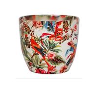 Ivyline Indoor Plant Pot, Monza Tropical Parrot, H13cm x D13cm, Red/Cream, One Size