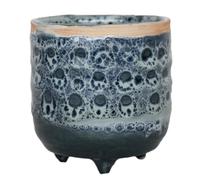 Ivyline Indoor Sapphire Reactive Glaze Planter with Foot H7Cm D7Cm