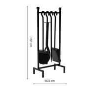 Ivyline Iron Hanging Rack Fireside Companion Set H51Cm W22Cm