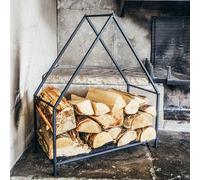 Ivyline Iron House Log Holder H65Cm W56Cm in Black Ivyline Black