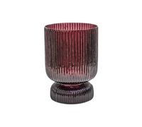 Ivyline Jewels Tiered Vase in Ruby with Ribbed Design - Stylish Flower Holder Home Decoration - H22 x D15 cm