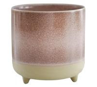 Ivyline Jolie Matte Reactive Glaze Tri-Foot Planter in Rose - Stylish and Waterproof - Indoor Ceramic Raised Houseplant Pot with Feet - H12cm x D12cm