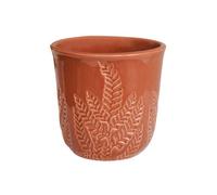 Ivyline Kew Embossed Fern Planter - Ceramic - L23 X W23 X H22 Cm - Rust